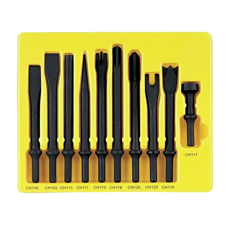 Grey Pneumatic Cs110 General-Purpose 10-Piece Chisel Kit — .401" Shank 1